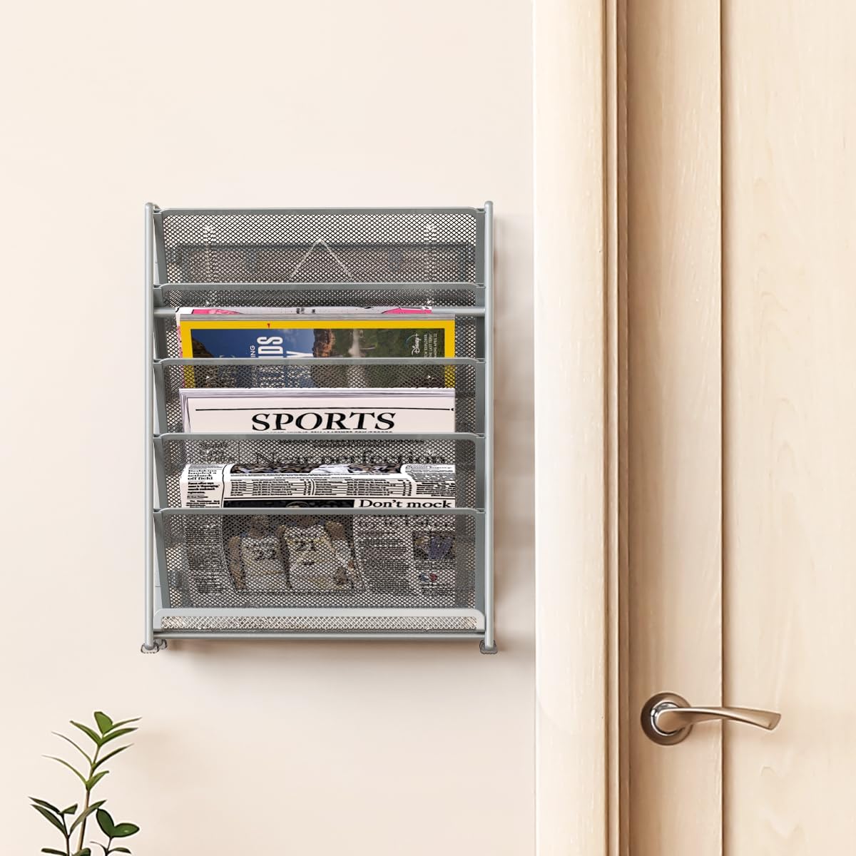 Simple Houseware 6-Tier Wall Mount Document Letter Tray Organizer, Black