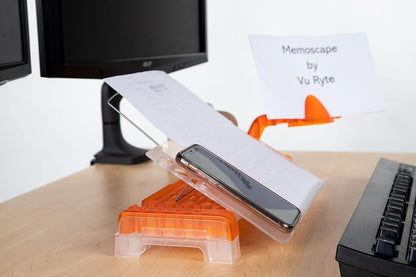 MemoScape Adjustable in-Line Document Holder for Typing | Reduces Neck Strain, Improves Focus, Boosts Desk Organization, and Workflow | Paper Holder Stand for Desk and Home Office - Black (VUR 2060)
