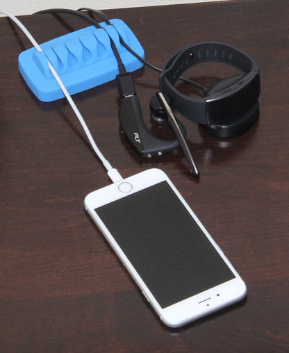 Heaviest Cable Organizer on The Market! Compact and Weighted Desktop Cord Holder and Cable Organizer, Eco-Friendly Silicone, No Bad Smell, Bundled with 4 Reusable Cable Ties! (Black)
