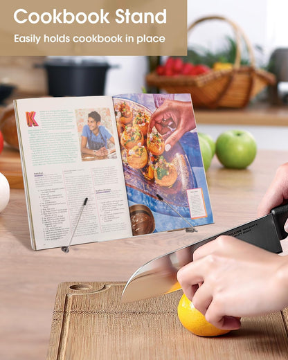 Honagu Desk Book Stand, Reading Rest Holder, Angle Adjustable for Textbooks, Documents, Cookbooks, Music Books, Tablets, Recipes (Yellow Wood)