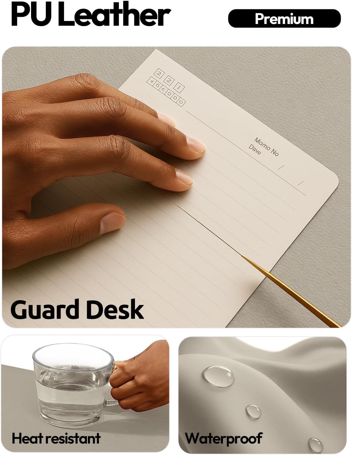 YSAGi Leather Desk Protector, Office Mat, Large Mouse Mat, Non-Slip PU Leather Blotter, Laptop Pad, Waterproof Writing Pad for Office and Home (Light Pink, 23.6" x 13.8") - Colors B