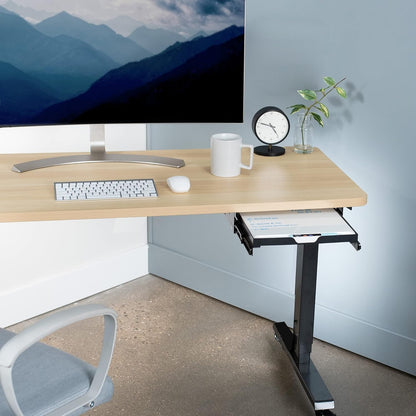 VIVO Under Desk Sliding 11 inch Pull-Out Whiteboard Drawer, Compact Dry Erase Board Note-Taking Workstation Organizer, White Surface, Black Frame, DESK-WB01S