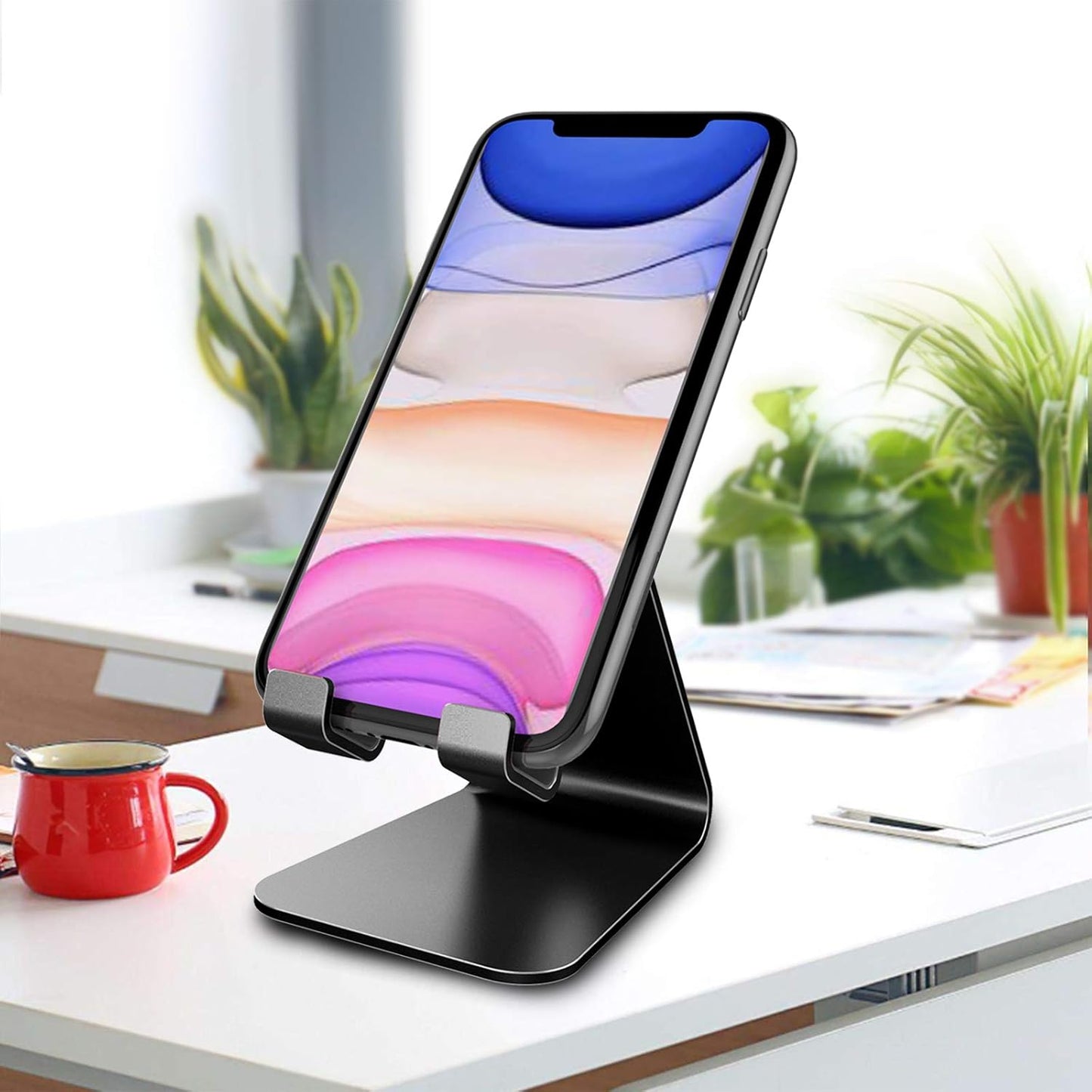 CreaDream Cell Phone Stand, Cradle, Holder, Aluminum Desktop Stand Compatible with Switch, All Smart Phone, iPhone 15 14 13 12 Pro Max Plus Mini Xr X Se 8 SE -Rose Gold