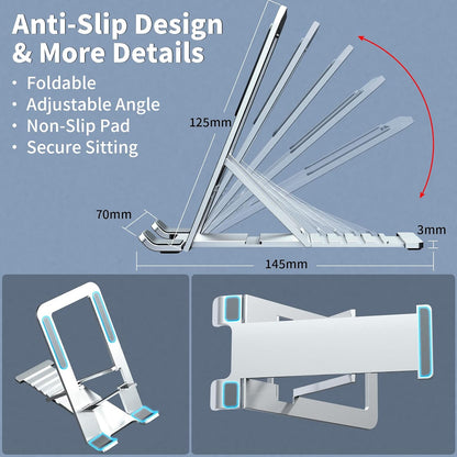 Cell Phone Stand for iPhone 17 Pro Max 17e 16e 16 15 14 13 for Samsung S26 Ultra S25 S23 A17 A16 Pixel 10a Aluminum Adjustable Cradle Holder Tablet Kickstand for iPad mini Air Desk Home Office,Silver