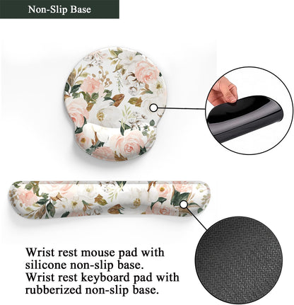 Ghost Book Mousepad with Wrist Rest Halloween Computer Keyboard Mouse Pad Black Cute, Mouse Pad with Wrist Rest for Computer Keyboard, 2 In1 Mousepad with Wrist Support Easy Typing&Relieve Wrist Pai