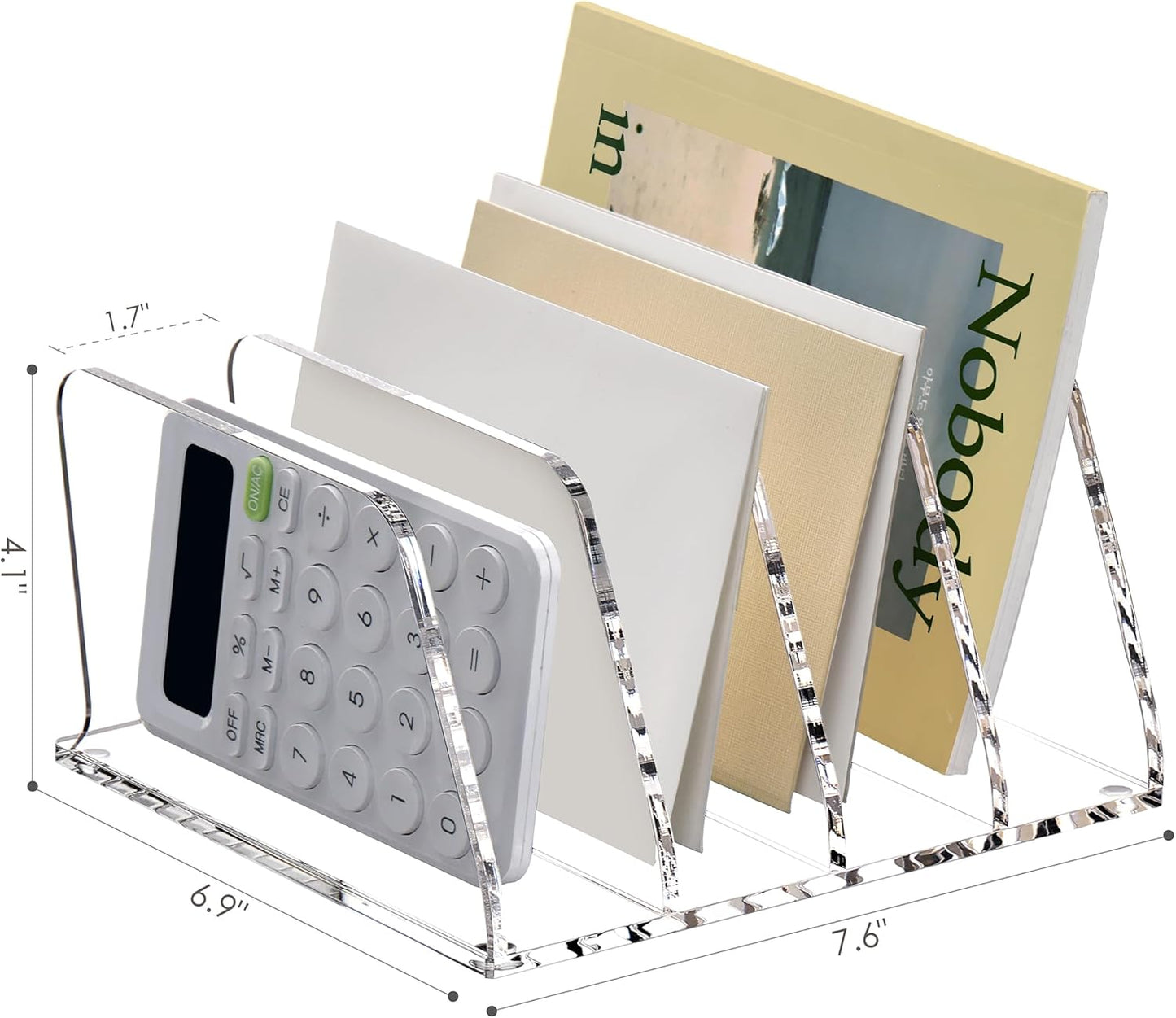 SANRUI Acrylic File Mail Desktop Organizer Sorters,3 Compartments Laddered Clear Desk Letter Organizer Office Document Sorter,Multifunction Envelope Folder Racks Holders for Office,Home, School