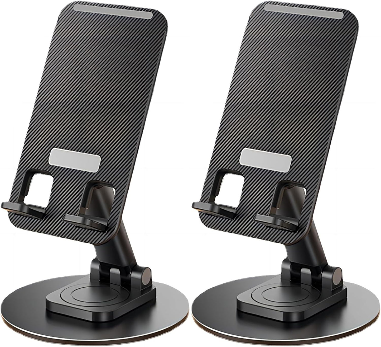 Cell Phone Stand, Adjustable Phone Holder 360° Rotation Fully Foldable Desktop Dock Compatible with iPhone 16 15 14 13 Pro Max Android Smartphone E-Reader Tablets (Black)