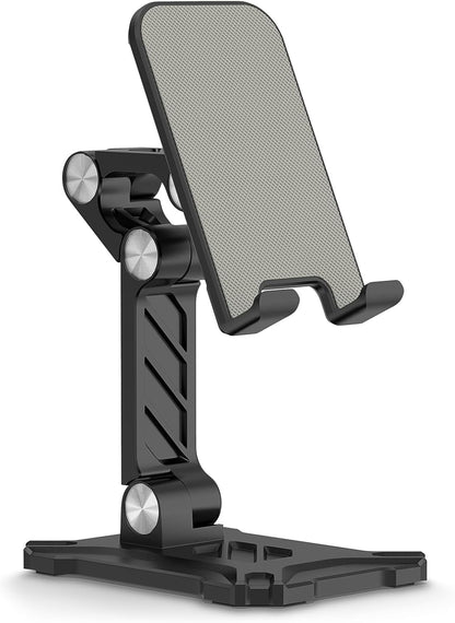 Foldable Phone Stand Desk for Samsung Galaxy S26 S25 Ultra Plus S23 S24 A14 A54 5G A15 A13 A53 S22 S21 FE S20 A03s A23,iPad iPhone 16 15 Cell Phone Holder Height Adjustable Tablet Cradle Desktop Dock