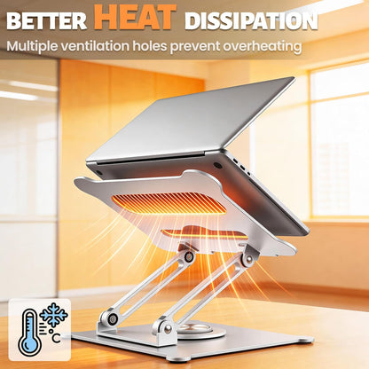 Urmust Laptop Notebook Stand Holder Adjustable Laptop Stand Portable Computer Riser Compatible with MacBook Air Pro HP Dell XPS Lenovo All Laptops 10-15.6"(Rose Gold)