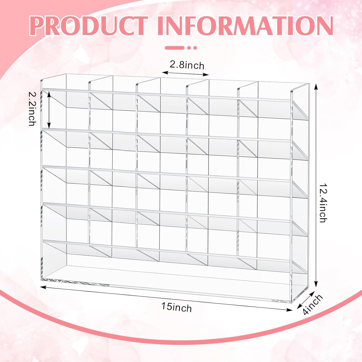 MotiMind Acrylic Pen Organizer Storage for 250 Markers Vertical Marker Organizer Acrylic Pen Display Holder for Office Desk Desktop Stationery Pencil Storage, Clear, 13 x 4 x 12.4 Inch