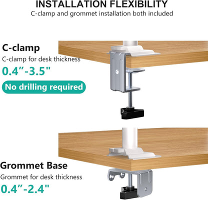 WALI Laptop Desk Mount for 17 inch Notebook, Adjustable Single Monitor Arm with Laptop Holder for 32 inch Screen, Laptops Stand with Ventilated Tray, Up to 22 lbs, (M00LP), Black