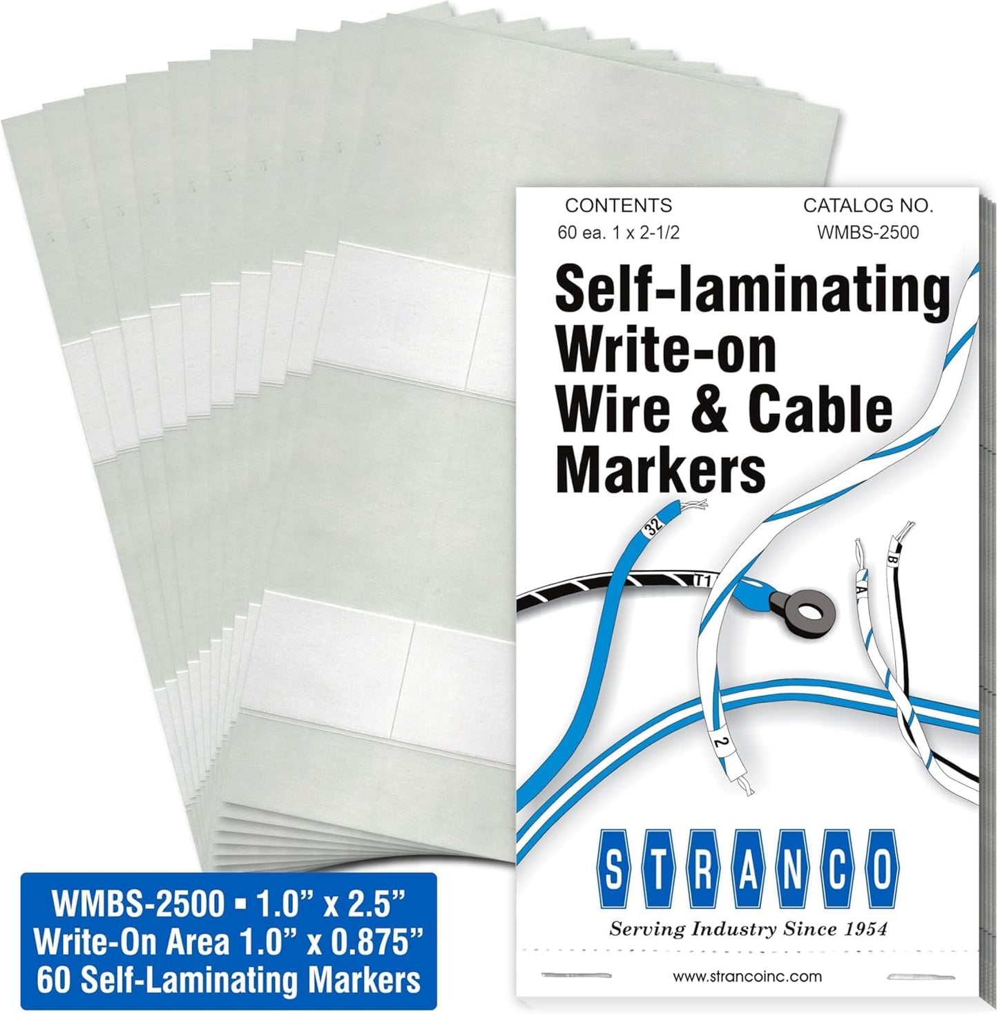 Premium Wire Marker Book Numbered 1-45 for Cable Management, Vinyl-Coated, High-Tack Adhesive, Electric Panel Wire Labels 10 Pages/Book