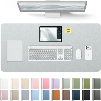 YSAGi Leather Desk Protector, Office Mat, Large Mouse Mat, Non-Slip PU Leather Blotter, Laptop Pad, Waterproof Writing Pad for Office and Home (Light Pink, 23.6" x 13.8") - Colors A