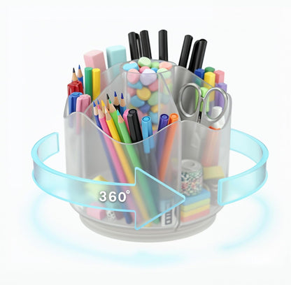 Black Pen Holder for Desk | 3 Compartment Organizer Desk for Pen, Pecils, Makeup Brushes, Tooth Brushes | Cute Pencil Cup Desk Organizers and Accessories for Office, Home, Classroom, Teacher Desks