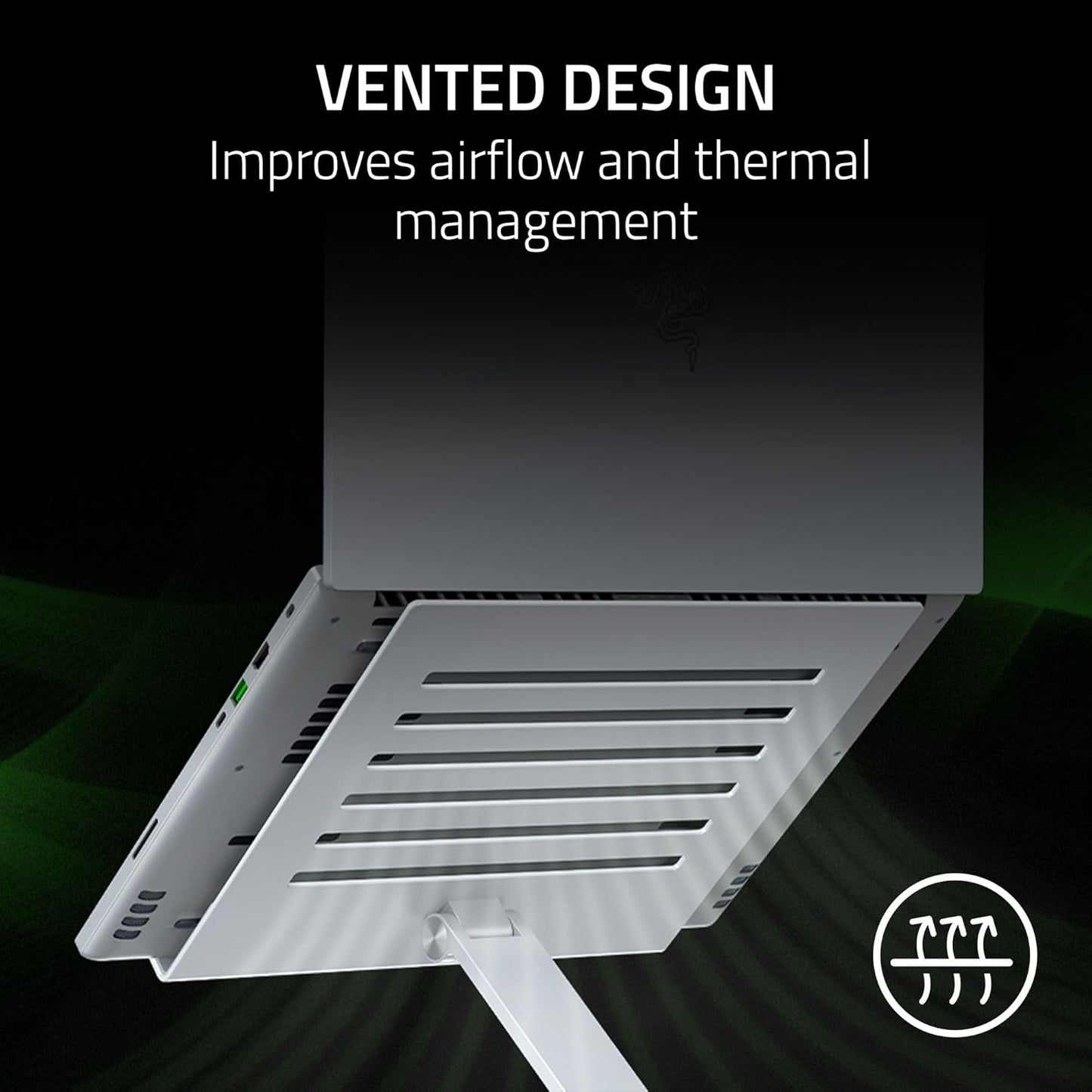 Razer Adjustable Laptop Stand: Supports Phones, Tablets, Laptops, Macbooks up to 18" - Adjust Height and Tilt - Durable Aluminum Construction - Vented Design - Foldable for Storage & Travel - Black