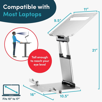 Lifelong Ergonomic Adjustable Laptop Stand for Desk - Height Up to 20" Portable Computer Laptop Riser Holder, Fits All MacBook Air & 10 15 17 Inches Laptops, Back to School Gift for Men & Women