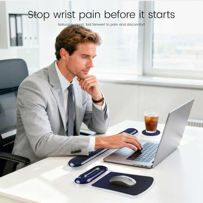 Ospelelf Mouse Pad with Wrist Rest and Ergonomic Gel Keyboard Hand Wrist, Support for Typing Gaming, Relieve Wrist Pain, Cool & Easy to Clean, for Office, Programmer, Home Computer Use, Pink