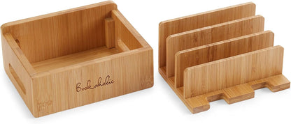 Bamboo Charging Station & Multi-Device Organizer – Large Capacity Desktop Dock for Smartphones, iPhone, iPad, and Tablets