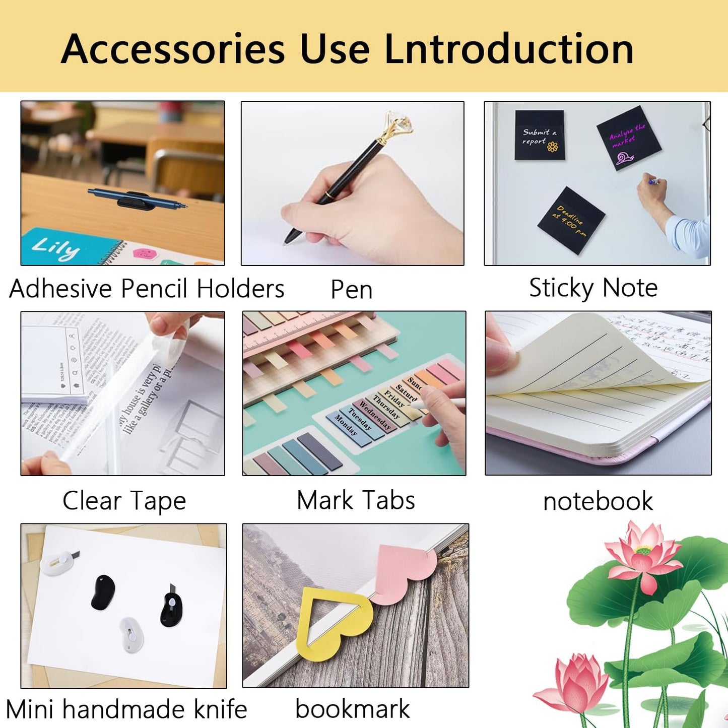 suniya Office Supplies,Gold Desk Accessories,with Stapler,Tape Dispenser,Pen Holder,Scissors,Phone Stand,Staple Remover,Ballpoint Pen,Clear Tape, Staples,Ruler,Clips,Best Gift for Business or Boss