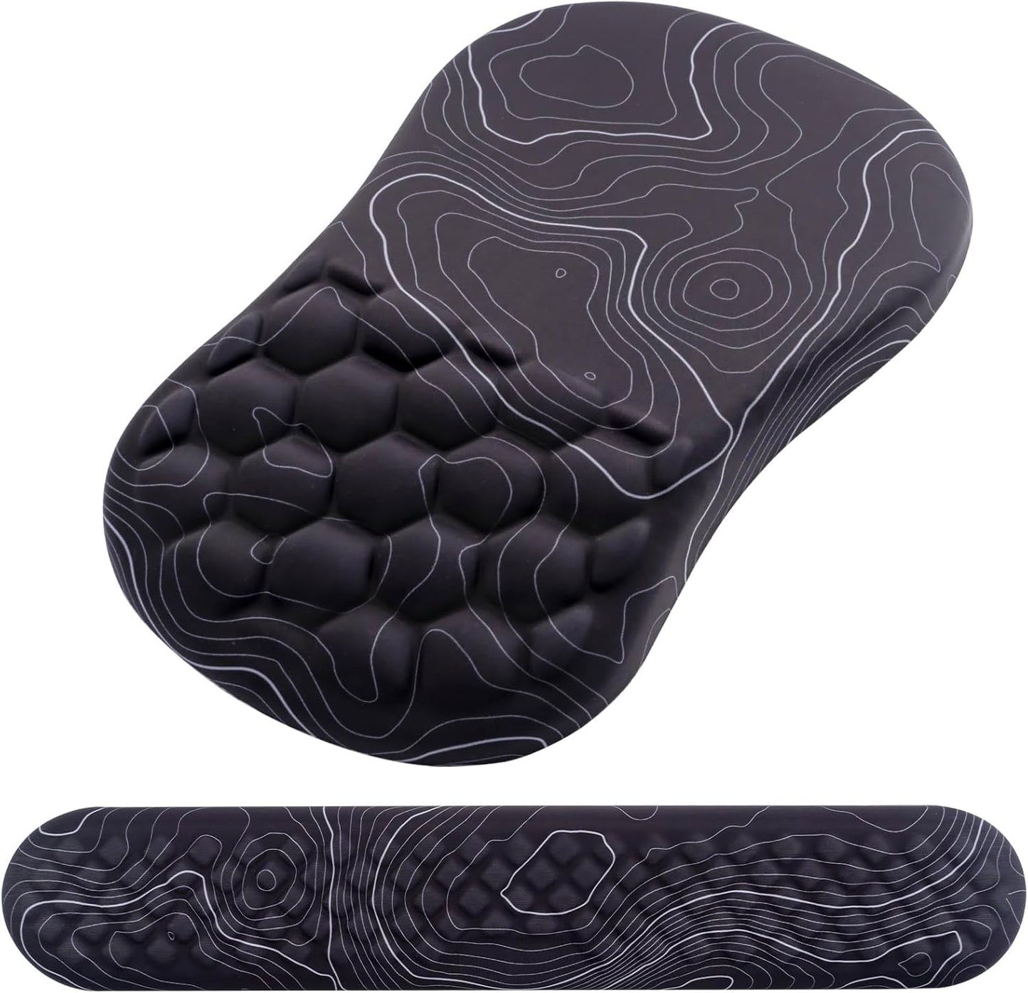 Mouse Pad Wrist Support, Laokiiy 2 in1 Keyboard Wrist Rest+ Ergonomic Mouse Pad, Non-Slip Wrist Rest for Computer Keyboard, Made Easy Typing & Relieve Wrist Pain（Banana Leaf Green）