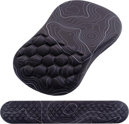 Mouse Pad Wrist Support, Laokiiy 2 in1 Keyboard Wrist Rest+ Ergonomic Mouse Pad, Non-Slip Wrist Rest for Computer Keyboard, Made Easy Typing & Relieve Wrist Pain（Banana Leaf Green）