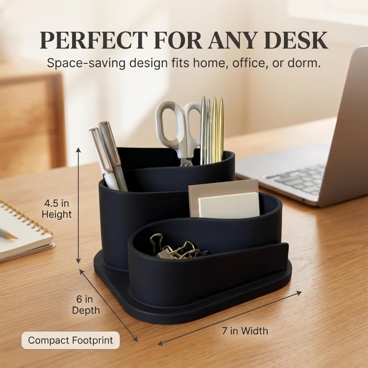 OAKOA Aesthetic Desk Organizer - Aesthetic Office Desk Accessories - Boho Pen Holder - Neutral Beige Desk Accessories - Home Office Essentials for Women - Cute Pencil Holder
