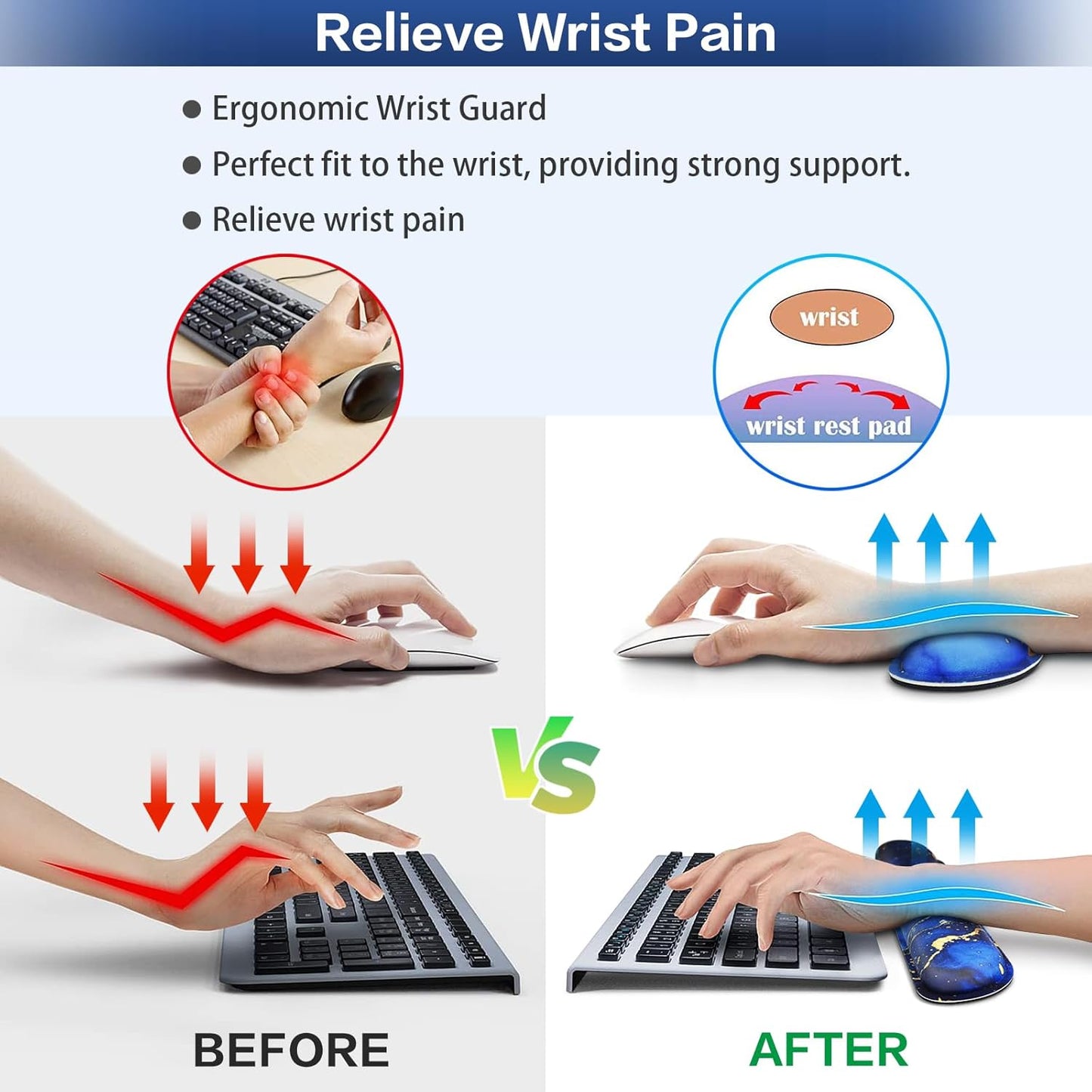 Desk Mat, Large Gaming Mouse Pad with Wrist Rest, 4in1 XXL Mousepad+Keyboard Wrist Rest+Mouse Pad Wrist Support+Cup Coaster Set Ergonomic Floral Computer Desk Arm Wrist for Decor Home Office Women
