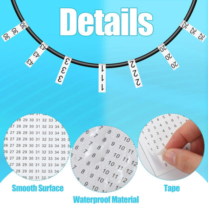42 Pcs 0.2 x 1.4 Inches Wire Marker Book for Cable Management Synthetic Paper Self Adhesive Coated with Glossy Film Wire Label Stickers Numbered 1-48