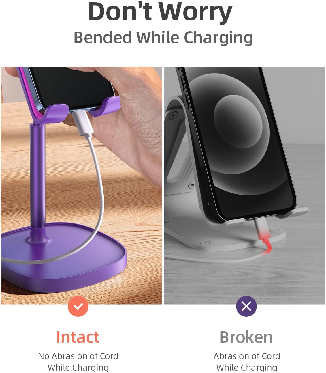 LISEN Cell Phone Stand Phone Holder for Desk Office Decor, Office Desk Accessories Women PC Gaming Essentials iPhone Stand Gadgets Men Gifts for Mom Fit OtterBox Case Switch iPad Air Tablet 4-10 in