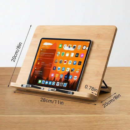 Adjustable Book Stand, Stable and Lightweight Wooden Textbook Holder Stand, Bible/Recipe/Pad/Reading/Cooking Book Tray