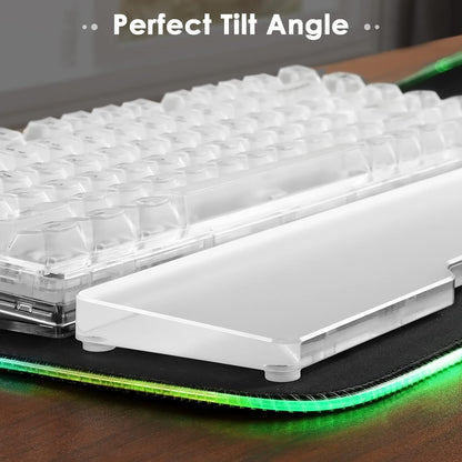 Acrylic Gaming Keyboard Wrist Rest Pad,Clear Wrist Rest for Computer Keyboard,Office,PC Gaming,Laptop,Mac,Comfortable,Lightweight,Ergonomic for Easy Typing Pain Relief-Length 12.2 inch
