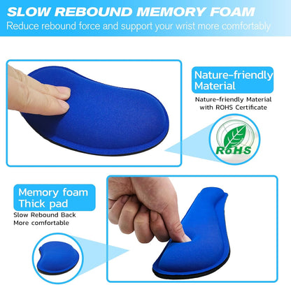Keyboard Wrist Rest and Mouse Wrist Rest Set - Ergonomic Memory Foam Wrist Cushion - for Wrist Support on Computer, Laptop, Office, Playing Games, Typing Relieves Wrist Pain Black