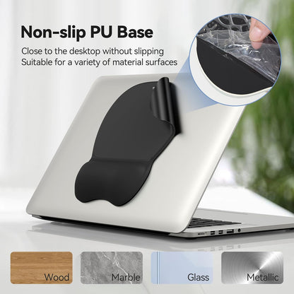 TECKNET Gel Mouse Pad with Wrist Rest, 3 in 1 Keyboard Wrist Rest for Pain Relief, Non-Slip PU Base & Easy Typing, Ergonomic Mousepad Set for Office & Home（Black）