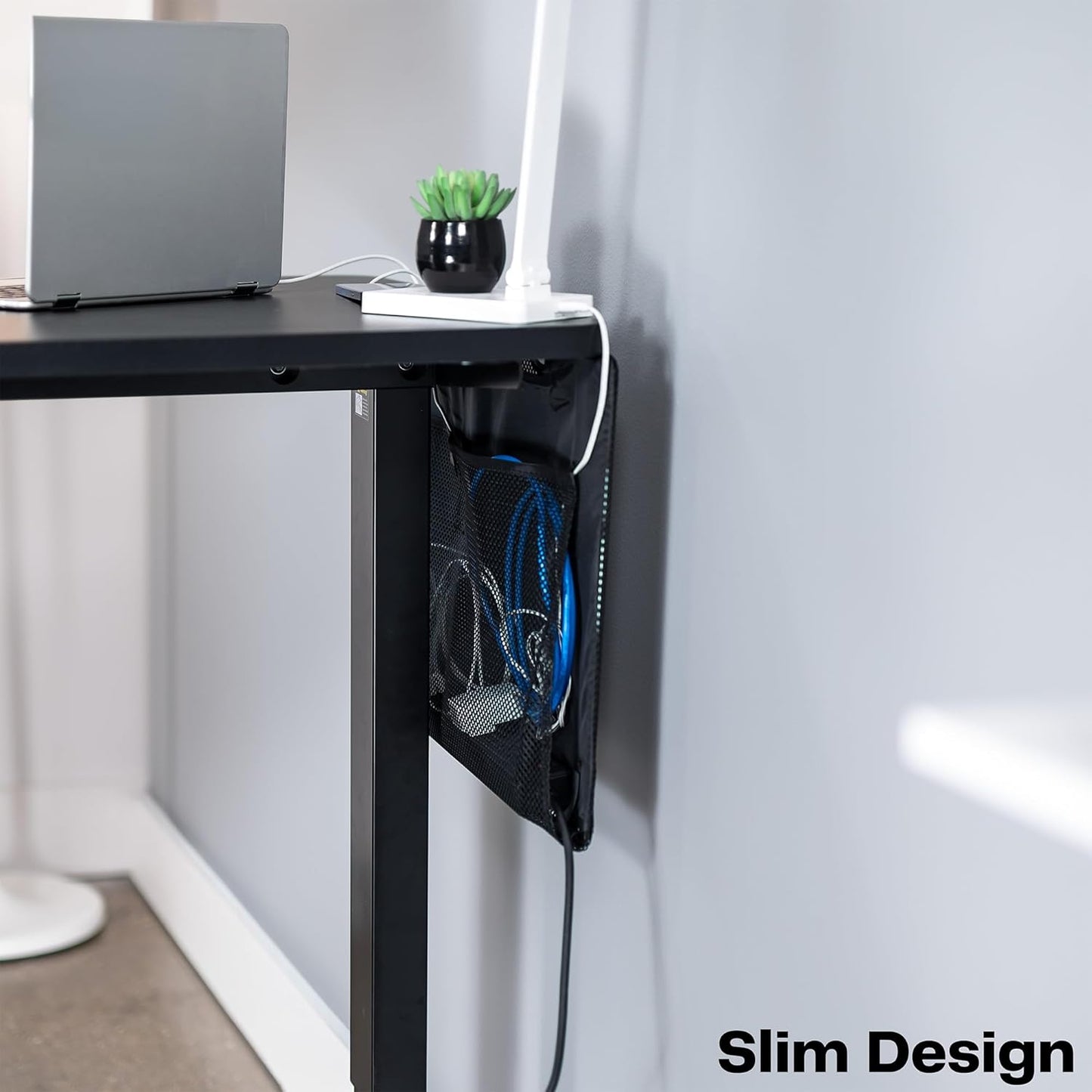 VIVO 60 inch Under Desk Privacy and Cable Management Organizer Sleeve, Wire Hider Kit Panel System, Black, DESK-SKIRT-60