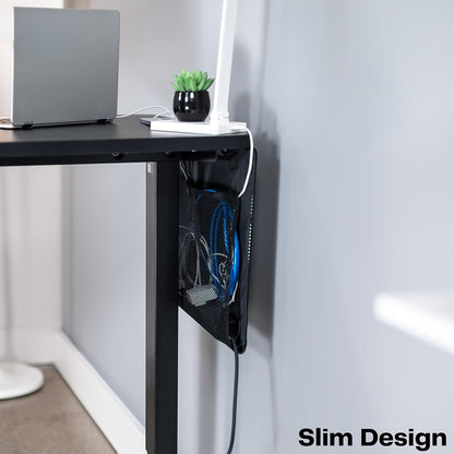 VIVO 60 inch Under Desk Privacy and Cable Management Organizer Sleeve, Wire Hider Kit Panel System, Black, DESK-SKIRT-60