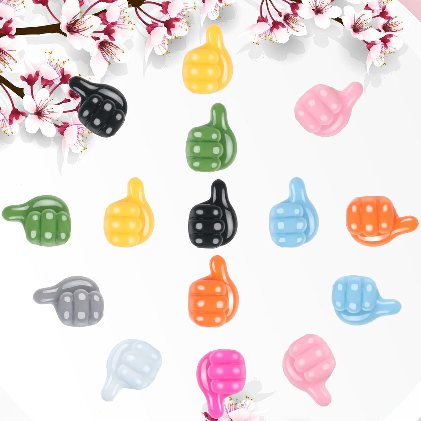 36 Pcs Pencil Holder for Desk Kids, Self Adhesive Adhesive Cable Clips, Silicone Thumbs Up Outdoor Command Hooks for Cords, Wall, Keys