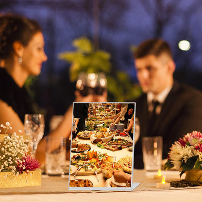 Lechay 3 Pack Acrylic Sign Holder, 8.5 x 11 inches Clear Table Menu Display Stand Desktop Display Stand Paper Holder Table Top Sign Holder Suitable for Restaurants, Office, Home, Store