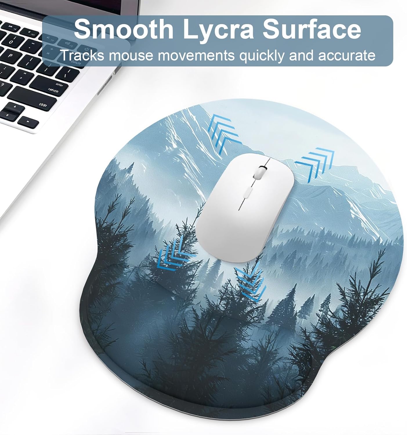 Ergonomic Mouse Pad with Wrist Rest and Keyboard Wrist Rest, Memory Foam Wrist Rest for Computer Keyboard, Easy Typing, Pain Relief, Mouse Pad Wrist Support for Gaming,Office, Laptop, Black Flower
