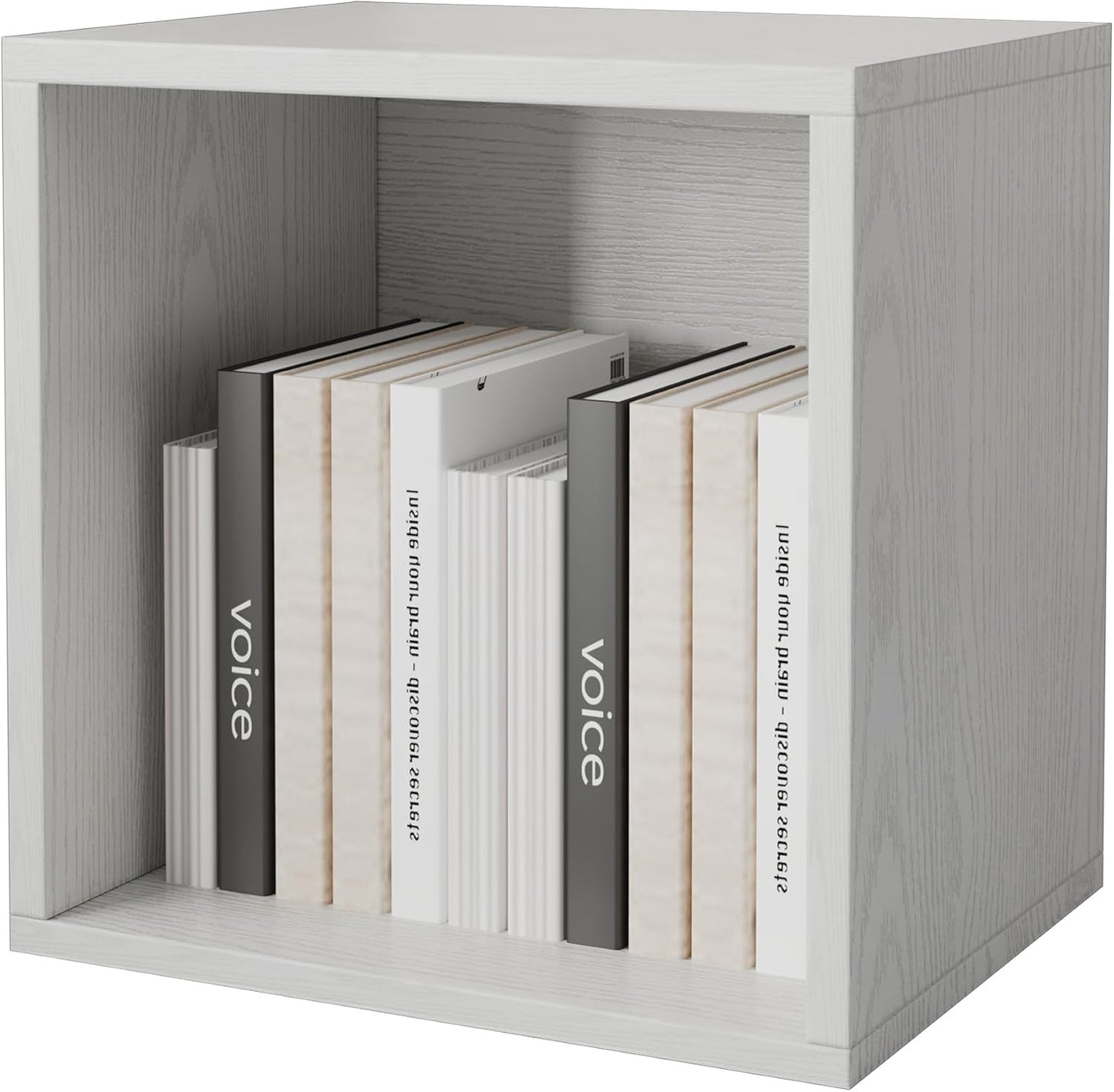 FUSUNBAO Magic DIY Cube Storage Organizer Stackable Cubes for Home Books Clothes Toy-Modular Cubby Storage System-Office Cubical-Bookcase Closet (Pure White-Washed, Drawer Cube)