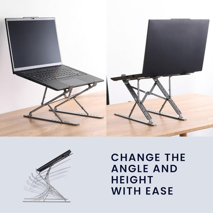 kwmobile Laptop Stand - Adjustable Laptop Riser, Holder - Aluminium Portable DJ, Gaming Stand - Foldable Lap Top, Notebook Desk Stands - Folding Computer Accessories