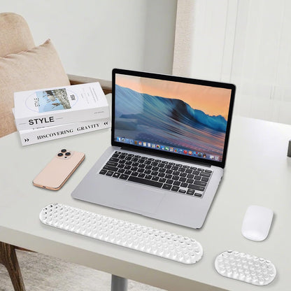 MEGREZ Clear Gel Wrist Rest for Keyboard and Mouse, Cute Crystal Gel WristRest, Ergonomic Wrist Rest Set, Cloud Wrist Rest Keyboard, Pink
