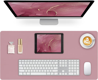 Mouse Pad and Keyboard Wrist Rest, 3-in-1 Large Keyboard and Mouse Pad Set, Ergonomic Wrist Rest for Computer Keyboards, Non-Slip Desk Mat Protector for Women (Purple Pink, 31.5" X 15.7")