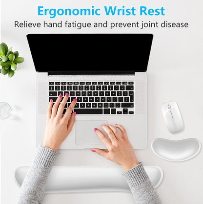 Dapesuom Enlarge Keyboard Wrist Rest, Cute Memory Foam Keyboard Wrist Cushion for Computer Desk Mats Support, Typing Pain Relief Ergonomic Mouse Pad Rests with Non-Slip Base for Gaming, Laptop, Purple