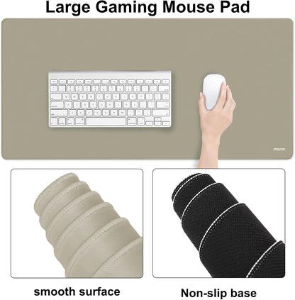 MOSISO Keyboard Mouse Pad Set, Large Gaming Mouse Pad&Rectangular Keyboard Wrist Rest&Mousepad with Wrist Rest&Coaster, Ergonomic Non-Slip&Easy Typing Pad with Curved Silicone Lining, Antique Green