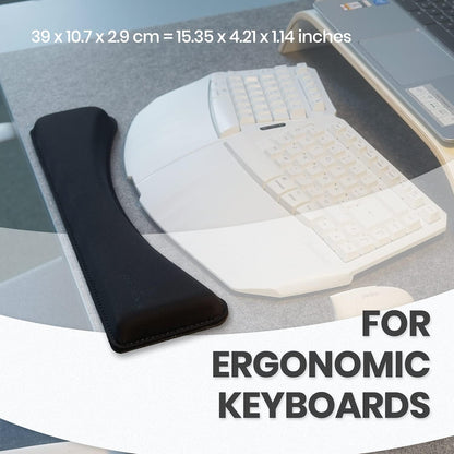 Perixx PERIPRO-512 Ergonomic Keyboard Wrist Rest - Gel Cushion Support - Compatible with Various Ergo Keyboard - Dimension 17.32x3.94x1.30 inches - Black
