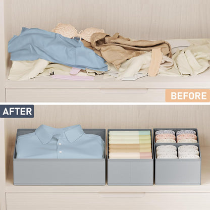 DIMJ Drawer Organizer Clothes - 20 Pack Closet Drawer Organizer Bins for Baby Clothes Storage, Fabric Dresser Organizer for Nursery Bedroom, Foldable Small Drawer Dividers for Underwear Socks