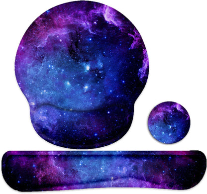 LATEEFAH Mouse Pad with Wrist Rest, 3-in-1 Gaming Mouse Pad, Keyboard Wrist Rest, Ergonomic Memory Foam Mousepad with Wrist Support for Computer Keyboard