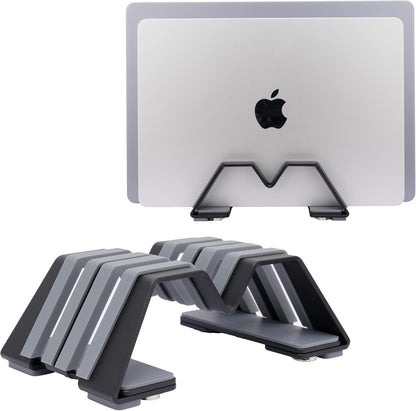 Adjustable Vertical Laptop Stand - Aluminum, Universal Fit for All Laptops (10-30mm Thickness) - Fashion Design, Adjustable Width, Anti-Slip & Scratch-Resistant, Patented Design