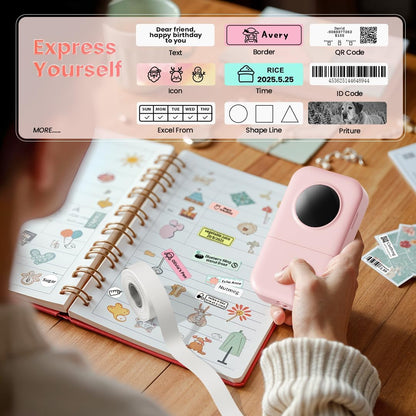 Phomemo Label Maker, D30 Portable Bluetooth Label Maker Machine with Tape, Small Mini Label Printer, Multiple Templates Fonts Icon Labeler for Home, School, Office