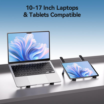 ICE COOREL Portable Laptop Stand, Foldable Laptop Riser for Desk, 6-Level Adjustable Ergonomic Computer Stand, Premium Aluminum Alloy Notebook Holder Compatible with 10-17 Inch Laptops & Tablets